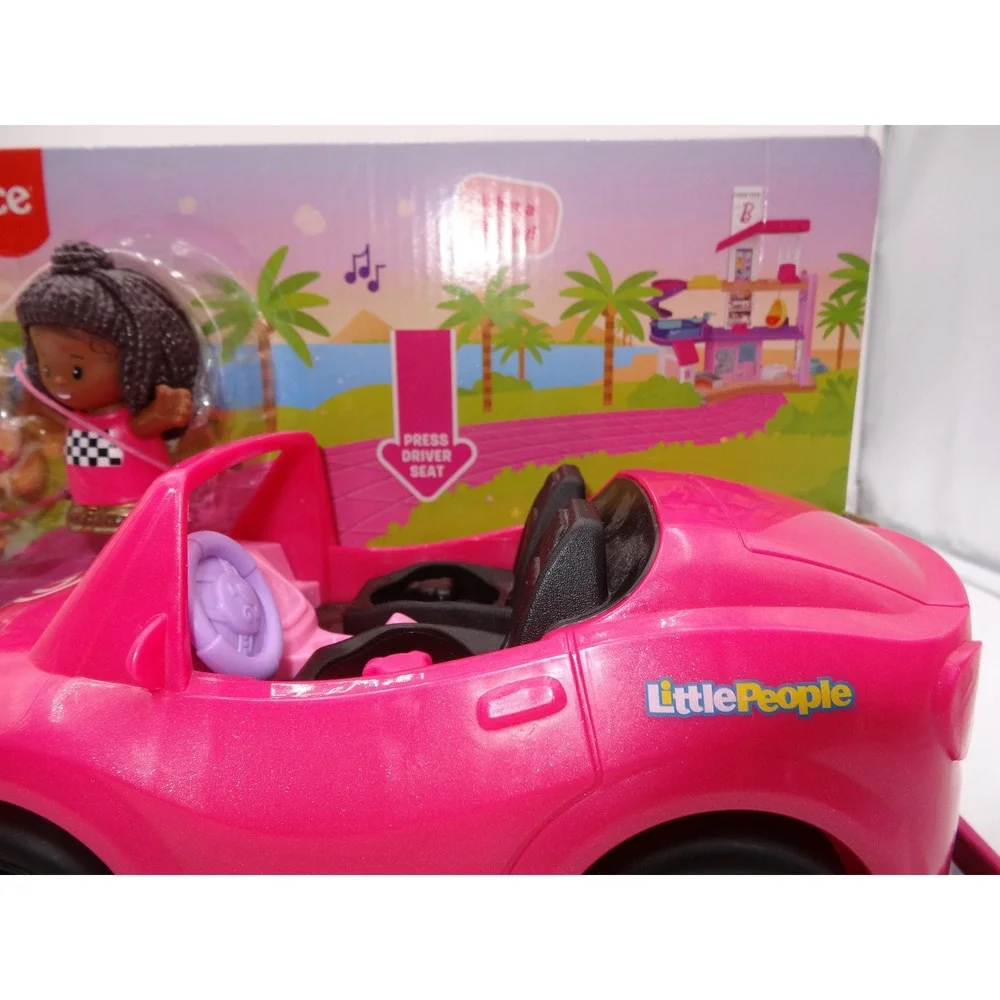 Fisher-Price Little People Barbie Convertible Toy Car with Music Sounds & 2 Figs